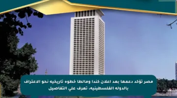 مصر تؤكد دعمها بعد إعلان كندا ومالطا خطوة تاريخية نحو الاعتراف بالدولة الفلسطينية، تعرف على التفاصيل